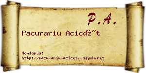 Pacurariu Acicét névjegykártya